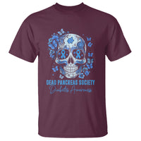 Blue Sugar Skull Dead Pancreas Society Diabetes Awareness T Shirt - Wonder Print Shop