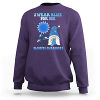 I Wear Blue For Me Diabetes Awareness Gnome Boy Men Warrior Diabetic Sweatshirt - Wonder Print Shop