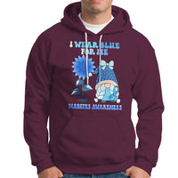 I Wear Blue For Me Diabetes Awareness Gnome Girl Women Warrior Diabetic Hoodie - Wonder Print Shop