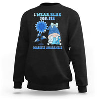 I Wear Blue For Me Diabetes Awareness Gnome Girl Women Warrior Diabetic Sweatshirt - Wonder Print Shop