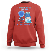 I Wear Blue For Me Diabetes Awareness Gnome Girl Women Warrior Diabetic Sweatshirt - Wonder Print Shop