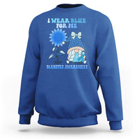I Wear Blue For Me Diabetes Awareness Gnome Girl Women Warrior Diabetic Sweatshirt - Wonder Print Shop