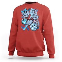 In November We Wear Blue T1D T2D Diabetes Awareness Retro Groovy Sweatshirt - Wonder Print Shop
