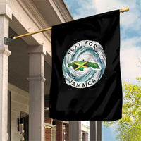 Pray For Jamaica Hurricane Support Garden Flag Strong Island Map and Storm Graphic