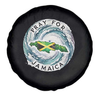 Pray For Jamaica Hurricane Support Spare Tire Cover Strong Island Map and Storm Graphic