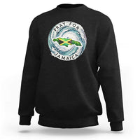 Pray For Jamaica Hurricane Support Sweatshirt Strong Island Map and Storm Graphic