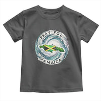 Pray For Jamaica Hurricane Support Toddler T Shirt Strong Island Map and Storm Graphic