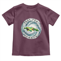 Pray For Jamaica Hurricane Support Toddler T Shirt Strong Island Map and Storm Graphic