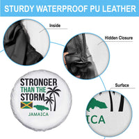 Stronger Than The Storm Jamaica Spare Tire Cover Resilience and Hope Hurricane Awareness