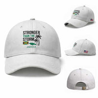 Stronger Than The Storm Jamaica Baseball Cap Resilience and Hope Hurricane Awareness