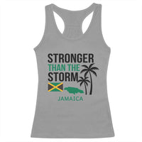 Stronger Than The Storm Jamaica Racerback Tank Top Resilience and Hope Hurricane Awareness