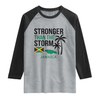 Stronger Than The Storm Jamaica Raglan Shirt Resilience and Hope Hurricane Awareness