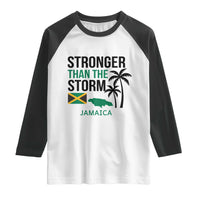 Stronger Than The Storm Jamaica Raglan Shirt Resilience and Hope Hurricane Awareness