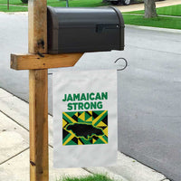 Jamaican Strong Resilience Geometric Flag Garden Flag Abstract Island Map and Heritage