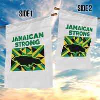 Jamaican Strong Resilience Geometric Flag Garden Flag Abstract Island Map and Heritage