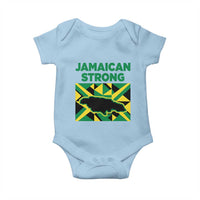 Jamaican Strong Resilience Geometric Flag Baby Onesie Abstract Island Map and Heritage