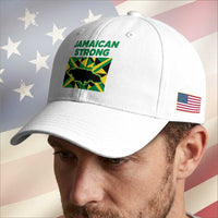 Jamaican Strong Resilience Geometric Flag Baseball Cap Abstract Island Map and Heritage