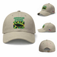 Jamaican Strong Resilience Geometric Flag Baseball Cap Abstract Island Map and Heritage