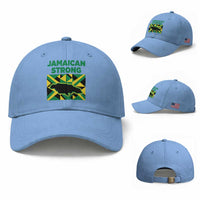 Jamaican Strong Resilience Geometric Flag Baseball Cap Abstract Island Map and Heritage