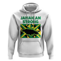 Jamaican Strong Resilience Geometric Flag Hoodie Abstract Island Map and Heritage