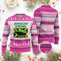Jamaican Strong Resilience Geometric Flag Ugly Christmas Sweater Abstract Island Map and Heritage