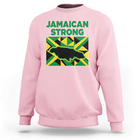 Jamaican Strong Resilience Geometric Flag Sweatshirt Abstract Island Map and Heritage