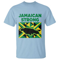 Jamaican Strong Resilience Geometric Flag T Shirt Abstract Island Map and Heritage