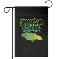 Jamaican Strong Resilience Graphic Garden Flag Caribbean Island Map Silhouette