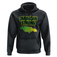 Jamaican Strong Resilience Graphic Hoodie Caribbean Island Map Silhouette