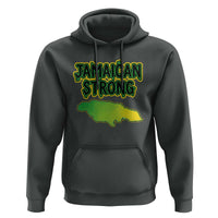 Jamaican Strong Resilience Graphic Hoodie Caribbean Island Map Silhouette