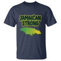 Jamaican Strong Resilience Graphic T Shirt Caribbean Island Map Silhouette