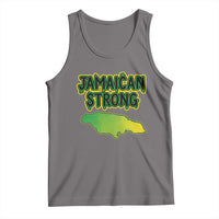 Jamaican Strong Resilience Graphic Tank Top Caribbean Island Map Silhouette
