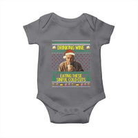 Funny Ed Gein Christmas Meme Baby Onesie Drinking Wine Eating This Sinful Cold Cuts Viral Scene - Wonder Print Shop