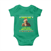 Funny Ed Gein Christmas Meme Baby Onesie Drinking Wine Eating This Sinful Cold Cuts Viral Scene - Wonder Print Shop