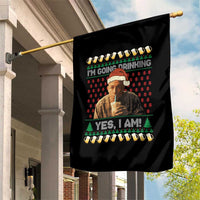 Funny Ed Gein Drinking Wine Garden Flag Im Going Drinking Yes I Am Christmas Meme - Wonder Print Shop