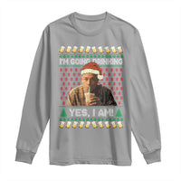 Funny Ed Gein Drinking Wine Long Sleeve Shirt Im Going Drinking Yes I Am Christmas Meme - Wonder Print Shop