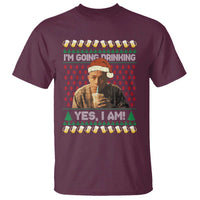 Funny Ed Gein Drinking Wine T Shirt Im Going Drinking Yes I Am Christmas Meme - Wonder Print Shop