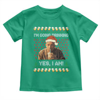 Funny Ed Gein Drinking Wine Toddler T Shirt Im Going Drinking Yes I Am Christmas Meme - Wonder Print Shop
