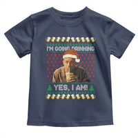 Funny Ed Gein Drinking Wine Toddler T Shirt Im Going Drinking Yes I Am Christmas Meme - Wonder Print Shop