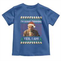 Funny Ed Gein Drinking Wine Toddler T Shirt Im Going Drinking Yes I Am Christmas Meme - Wonder Print Shop