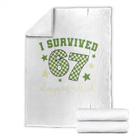 I Survived 67 Days of School Throw Blanket Funny Six Seven Meme Students Teacher Celebration - Wonder Print Shop