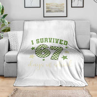 I Survived 67 Days of School Throw Blanket Funny Six Seven Meme Students Teacher Celebration - Wonder Print Shop