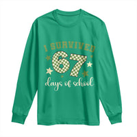 I Survived 67 Days of School Long Sleeve Shirt Funny Six Seven Meme Students Teacher Celebration - Wonder Print Shop