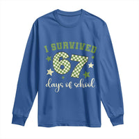 I Survived 67 Days of School Long Sleeve Shirt Funny Six Seven Meme Students Teacher Celebration - Wonder Print Shop