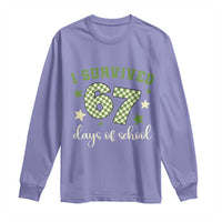 I Survived 67 Days of School Long Sleeve Shirt Funny Six Seven Meme Students Teacher Celebration - Wonder Print Shop
