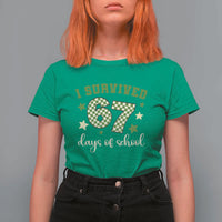 I Survived 67 Days of School T Shirt For Women Funny Six Seven Meme Students Teacher Celebration - Wonder Print Shop