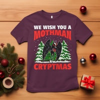 Mothman Christmas T Shirt We Wish You A Mothman Cryptmas Cryptid Cryptidcore - Wonder Print Shop
