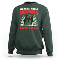 Mothman Christmas Sweatshirt We Wish You A Mothman Cryptmas Cryptid Cryptidcore - Wonder Print Shop