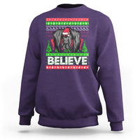 Mothman Christmas Sweatshirt Believe Cryptmas Cryptid Monster Point Pleasant - Wonder Print Shop