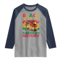Black History Is American History Raglan Shirt African American Pride Flag Raised Fist